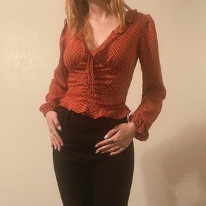 🍓Red Polka-Dot Blouse🍓